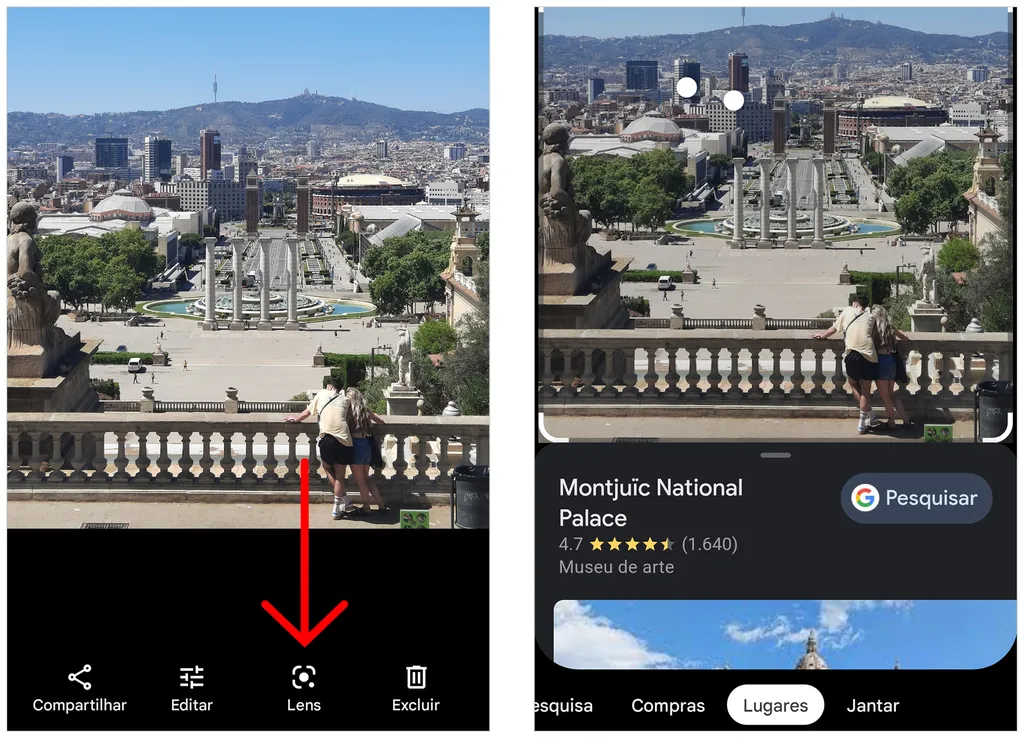 Google Fotos também possui os recursos do Lens