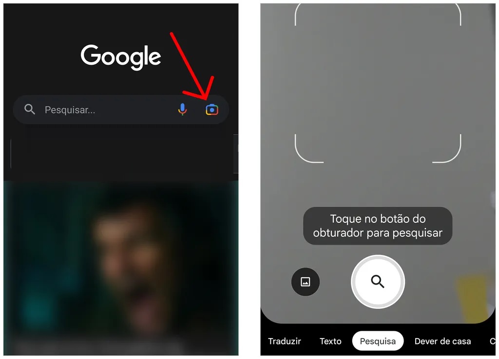 Encontre a câmera na pesquisa do Google