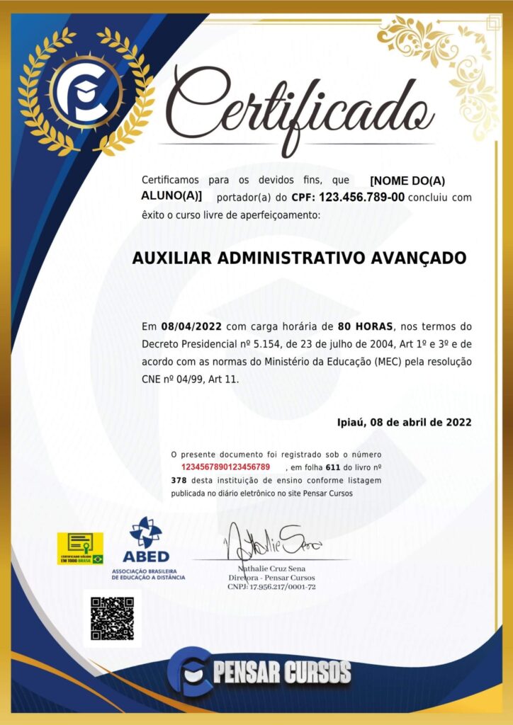 Certificado Pensar Cursos