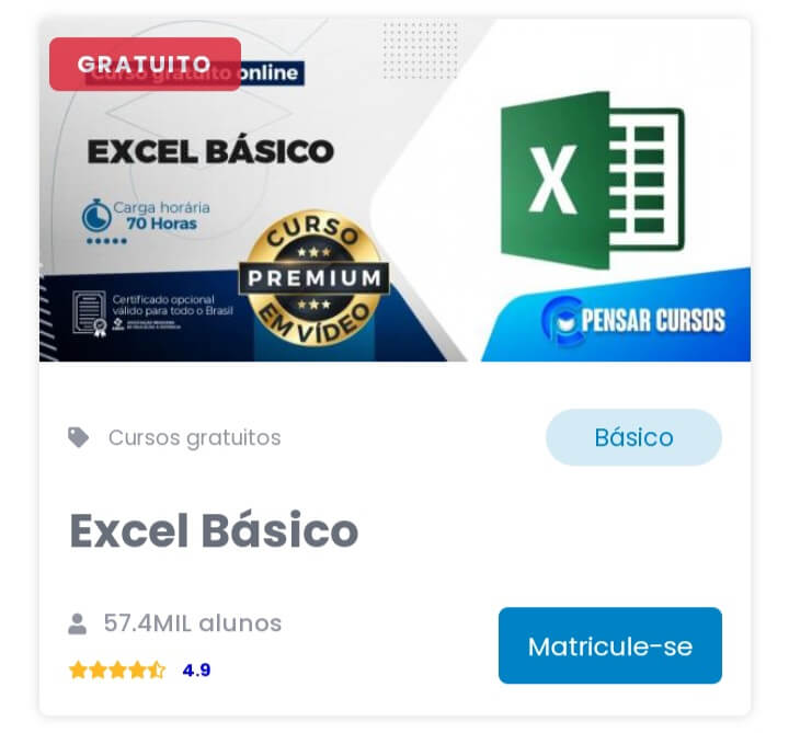 Curso Grátis Excel