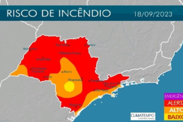 Sao Pedro tem alerta para alto risco de queimadas